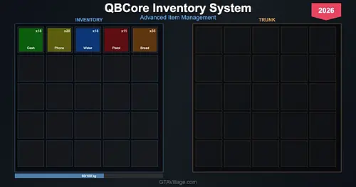 QBCore Inventory System 2026 — Advanced Item Management for GTA 5 FiveM for GTA 5