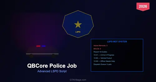 QBCore Police Job 2026 — Advanced LSPD Script for GTA 5 FiveM RP Servers for GTA 5