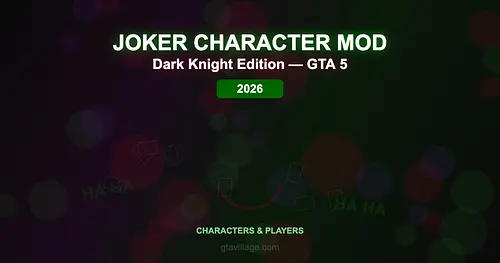 Joker Character Mod for GTA 5 — Dark Knight Heath Ledger 2026 for GTA 5