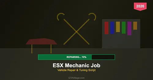 ESX Mechanic Job 2026 — Vehicle Repair and Tuning Script for GTA 5 FiveM for GTA 5
