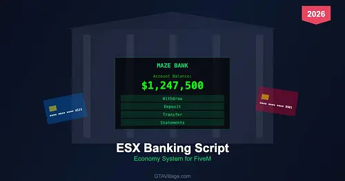 ESX Banking Script 2026 — Economy and ATM System for GTA 5 FiveM RP for GTA 5